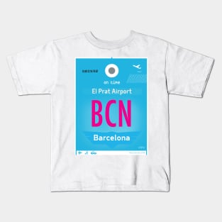 BCN Barcelona airport code Kids T-Shirt